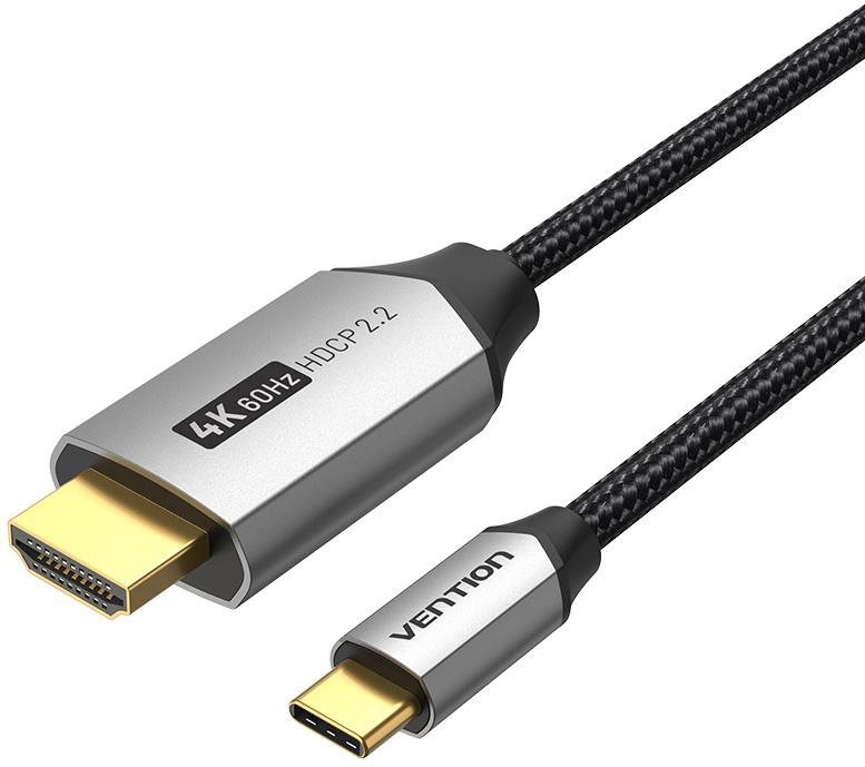 Vention Baumwolle geflochtene USB-C zu HDMI Kabel 1m schwarz...