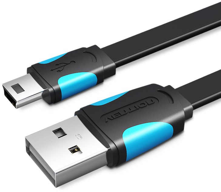 Vention USB2.0 -> miniUSB Cable, 0.5m, Black Data Cable