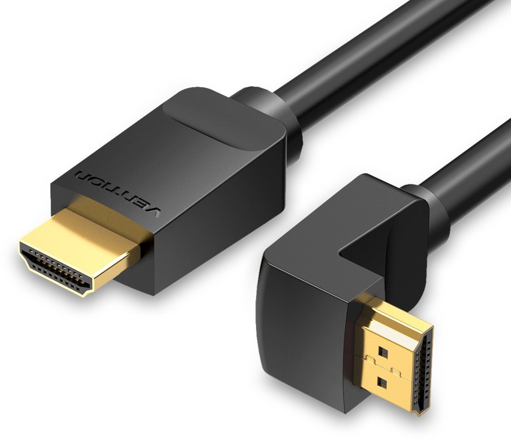 Vention HDMI 2.0 Right Angle Cable 270 Degree, 2m, Black Video Cable