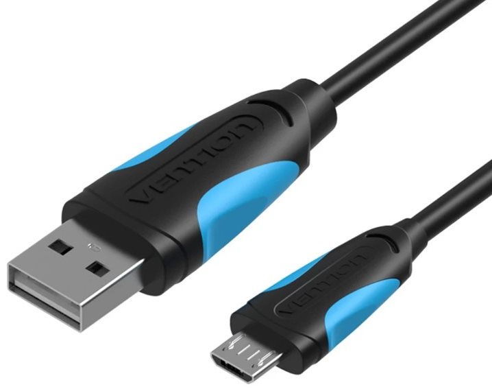 Vention USB2.0 -> microUSB Cable, 1m, Black Data Cable