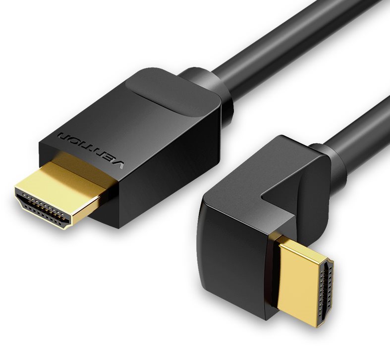 Vention HDMI 2.0 Right Angle Cable 90 Degree 2 m Black Video kábel