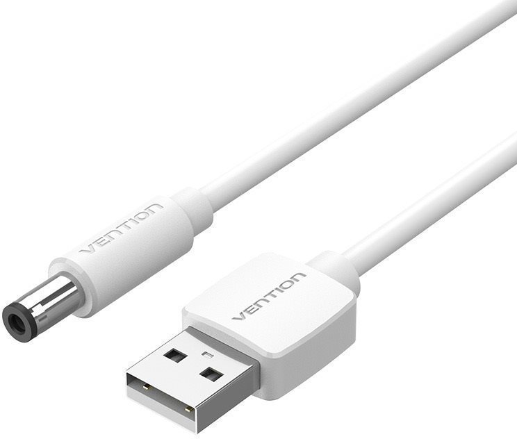 Vention USB to DC 5.5mm Power Cord 1.5M White Tuning Fork Type...