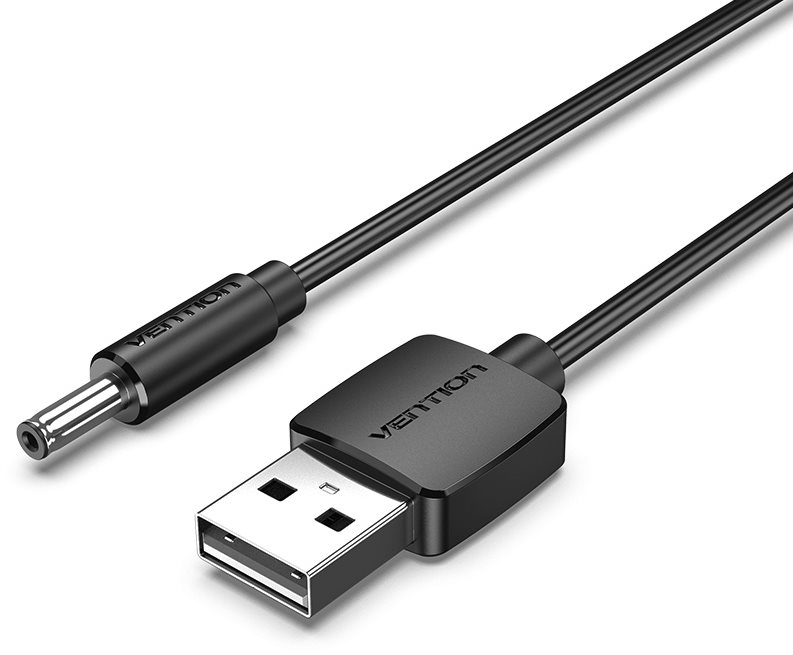 Vention USB to DC 3.5mm Charging Cable, Black, 1m Power Cable