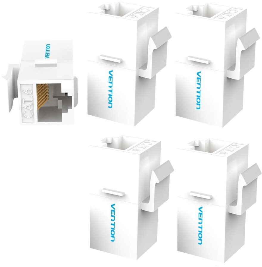 Vention Cat.6 UTP Keystone Jack Coupler 5 Pack White Keystone