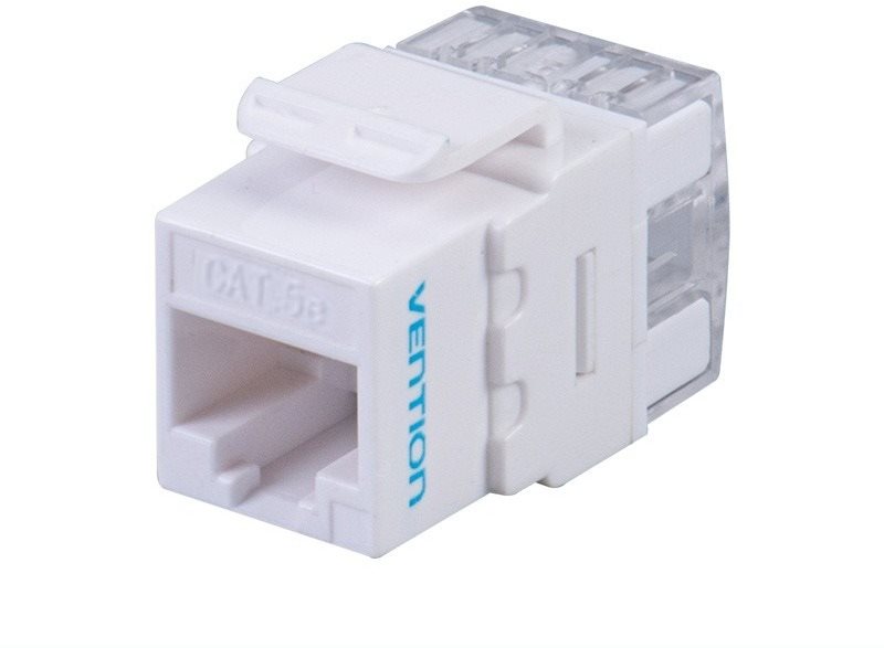 Vention Cat.5E UTP 180 Degree Keystone Jack White Keystone