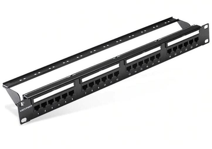 Vention Cat.6 UTP 24 Ports Keystone Patch Panel Black Panneau de...