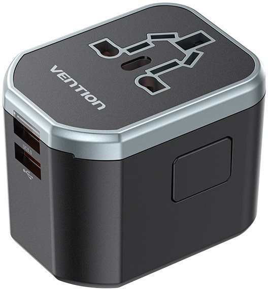 Vention 3-Port USB (C + A + A) Universal Travel Adapter...