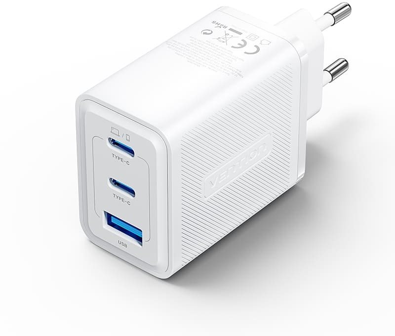 Vention 3-Port USB (C + C + A) GaN Charger 65W / 65W / 30W EU-Plug...