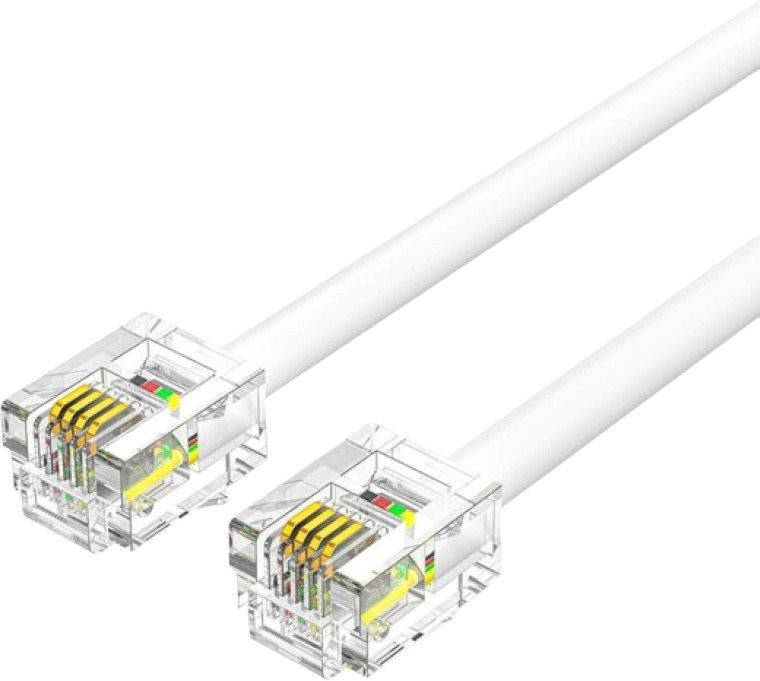 Vention Flat 6P4C Telephone Patch Cable 15M White Telefónny kábel