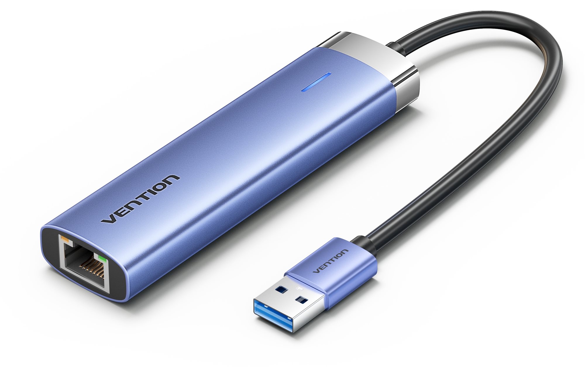 Vention USB 3.0 to USB 3.0 x 3/RJ45/USB-C Hub 0.15M Blue Aluminum...