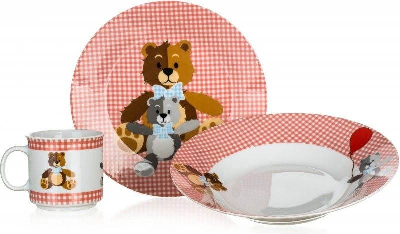 BANQUET Dětská 3 dílná sada Medvídci RED A11867 Dětská jídelní sada