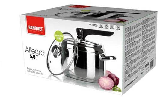 BANQUET Schnellkochtopf Allegro 5L + Glasdeckel A03087...