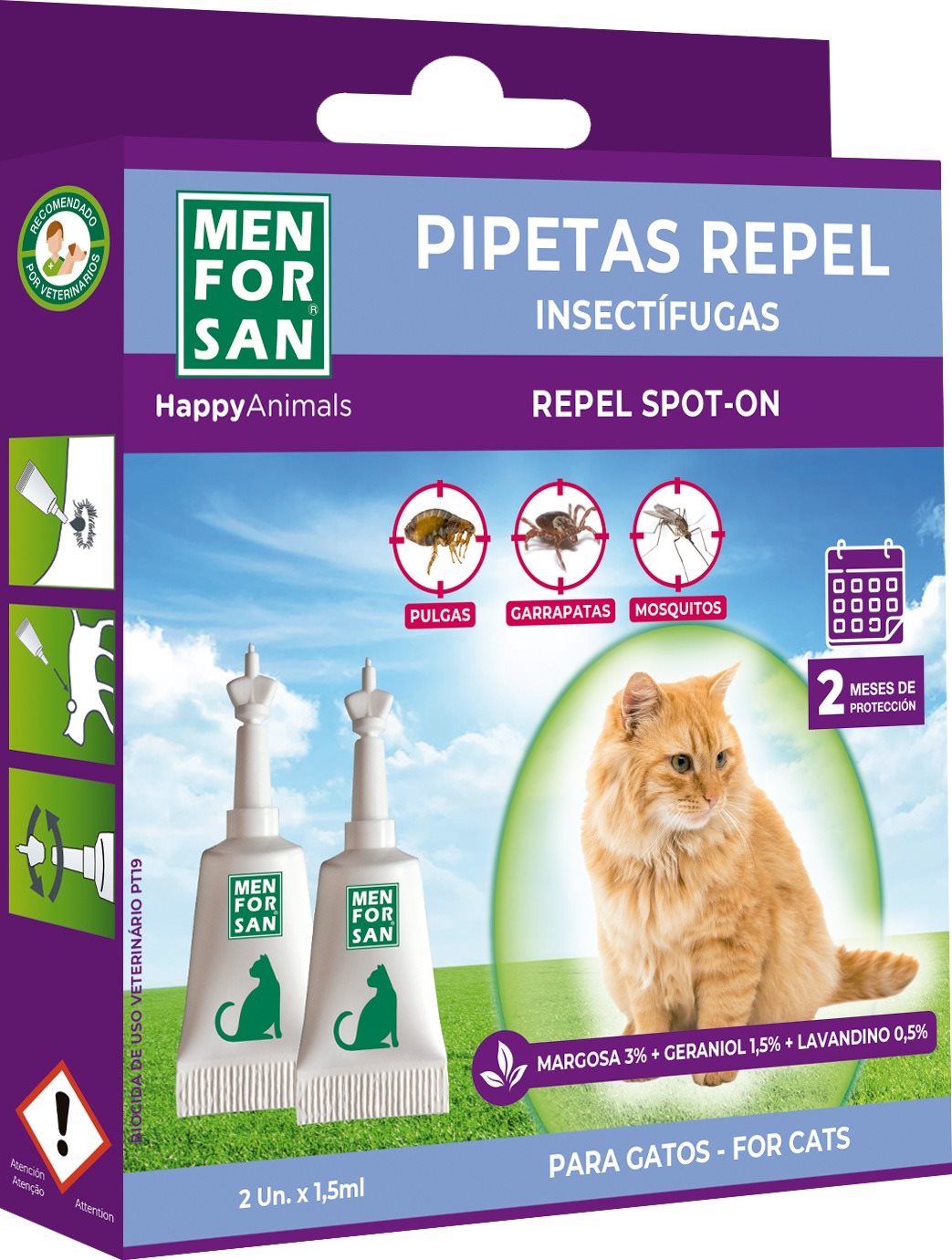 Menforsan Antiparazitné pipety pre mačky 2 ks Antiparazitná pipeta