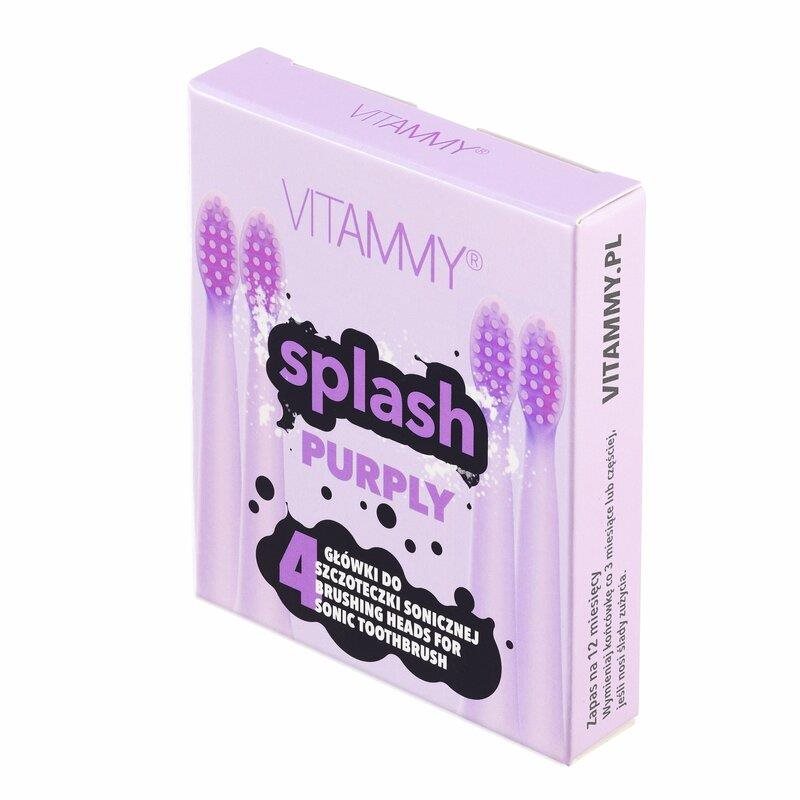 VITAMMY SPLASH, fialová/purple, 4 ks Náhradné hlavice k zubnej kefke
