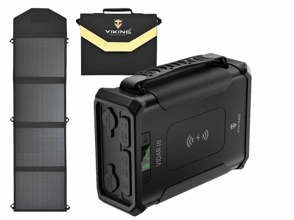 Viking VIDAR III 96000mAh a solárny panel Viking L60 Powerbank