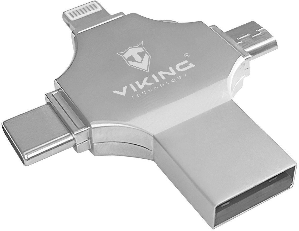 Viking USB flash disk 16 GB 4 v 1 strieborná USB kľúč