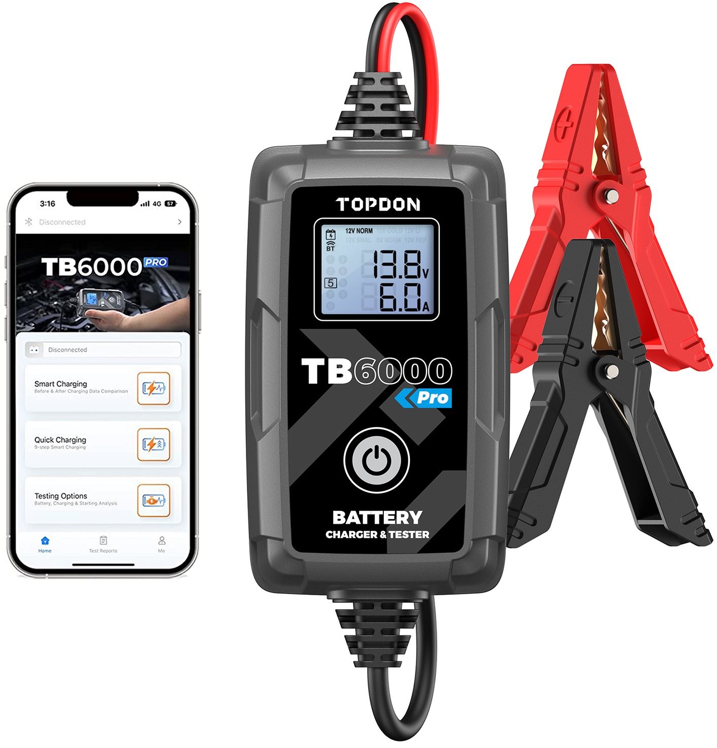 TOPDON TB6000Pro Autó akkumulátor töltő