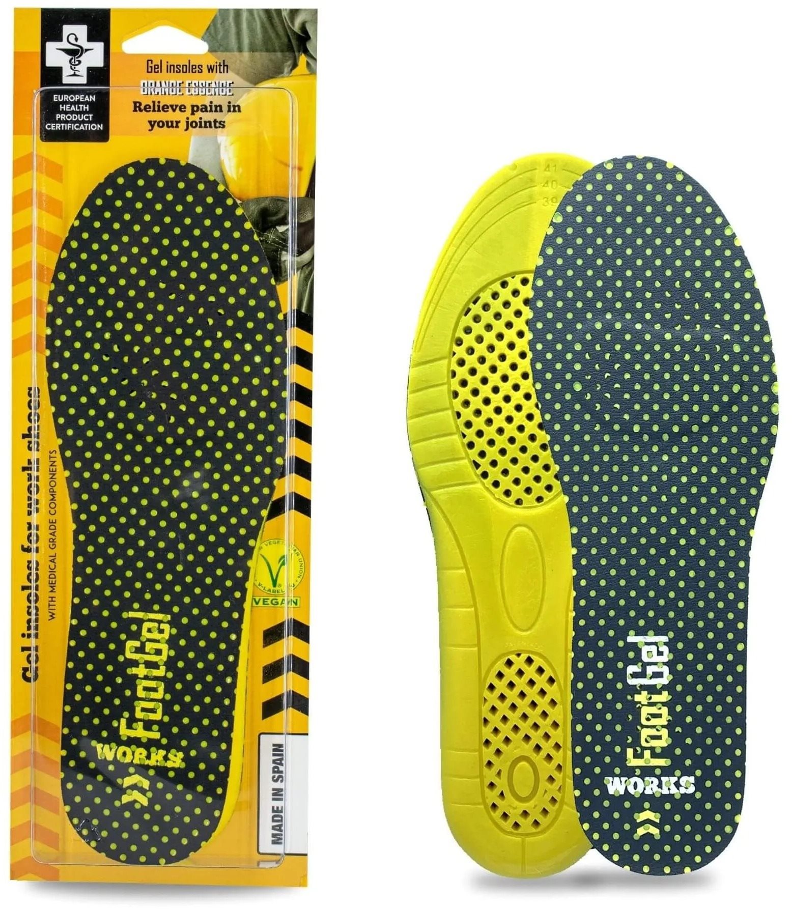 Footgel Gélové vložky do topánok WORKS s vôňou pomaranč, veľkosť...