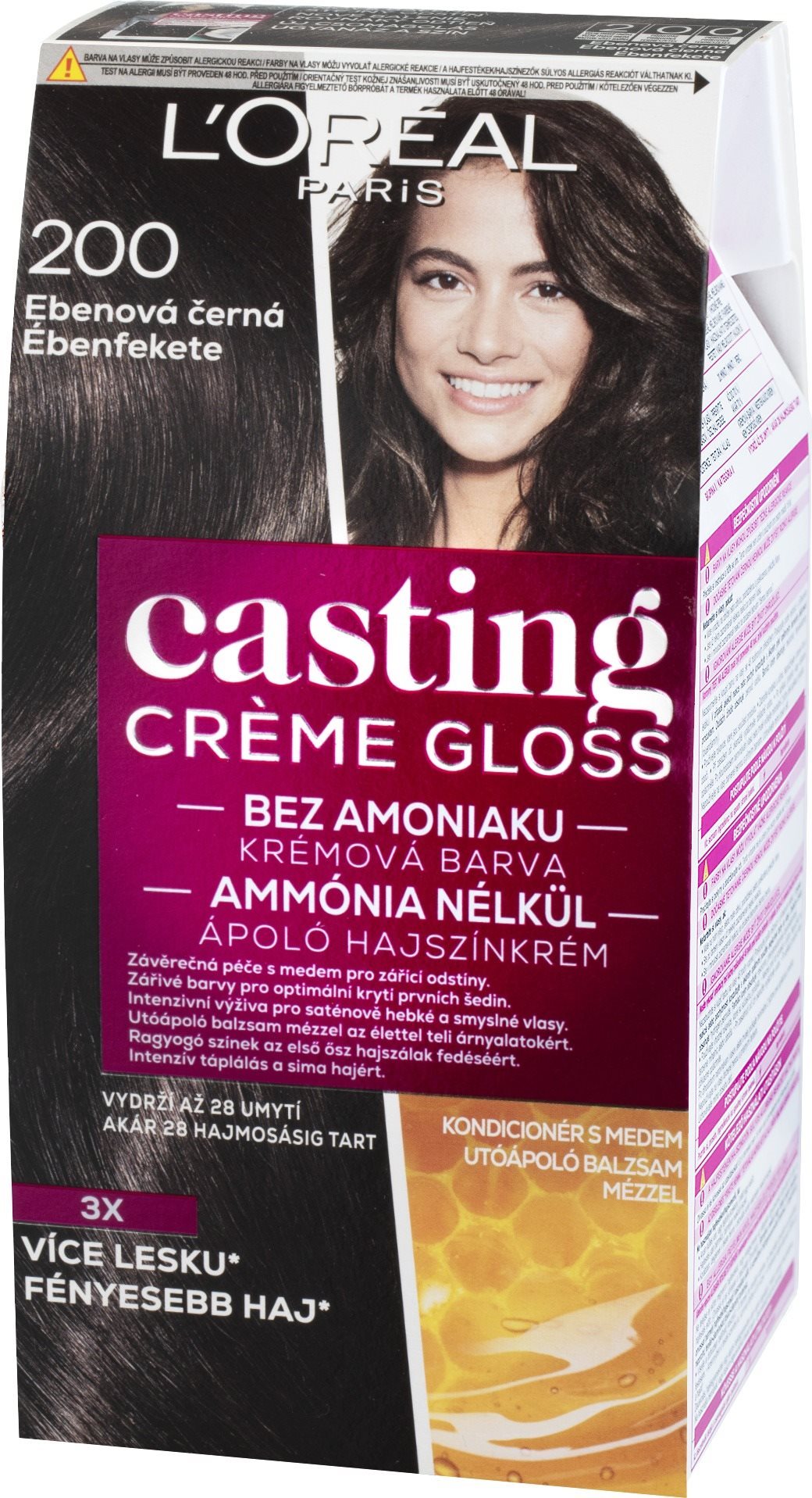 L'ORÉAL CASTING Creme Gloss 200 ebenová čierna Farba na vlasy