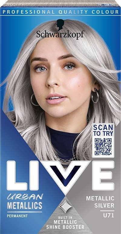 SCHWARZKOPF Live Urban Metallics U71 Metalická strieborná 60 ml...