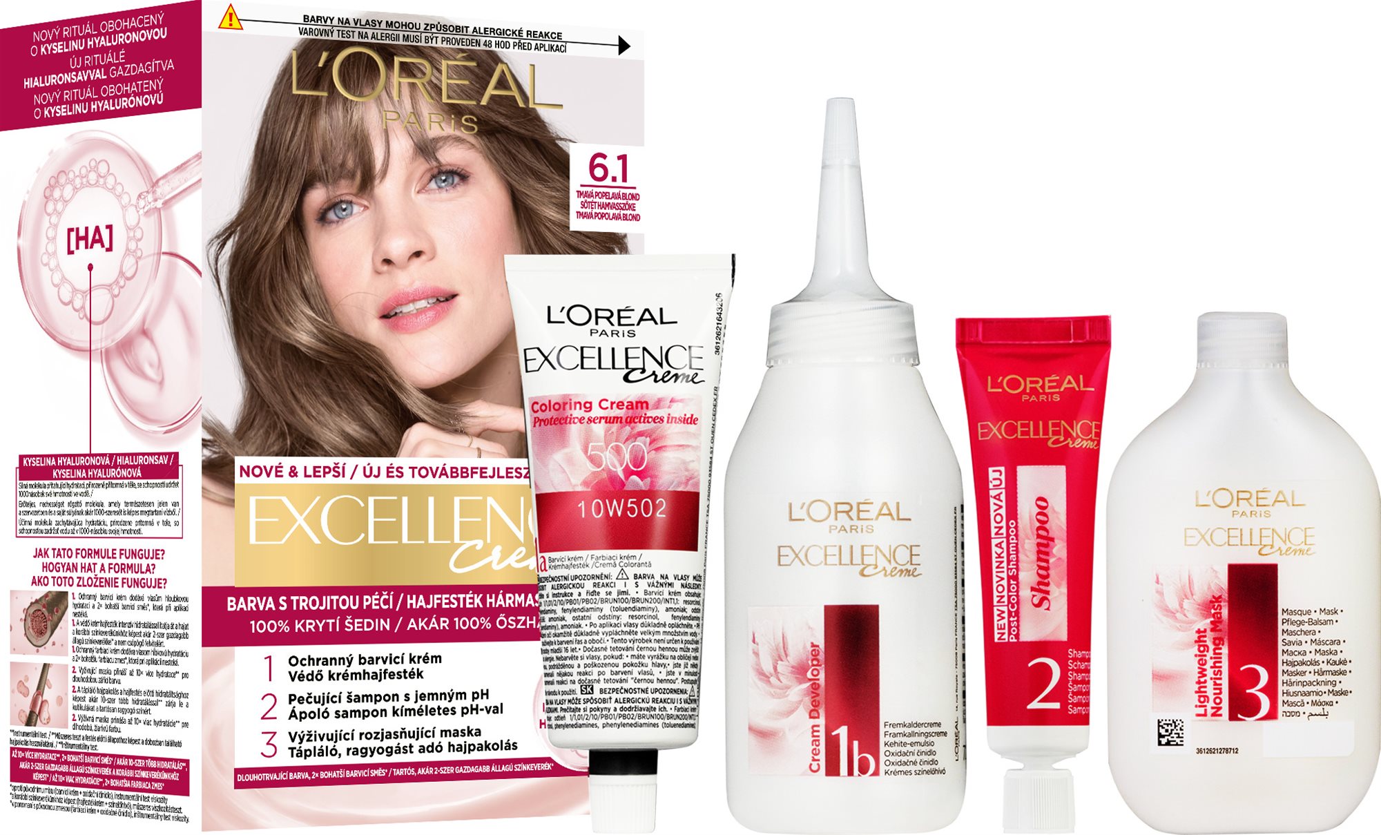 L'ORÉAL PARIS Excellence 6.1 Tmavá popolavá blond Farba na vlasy