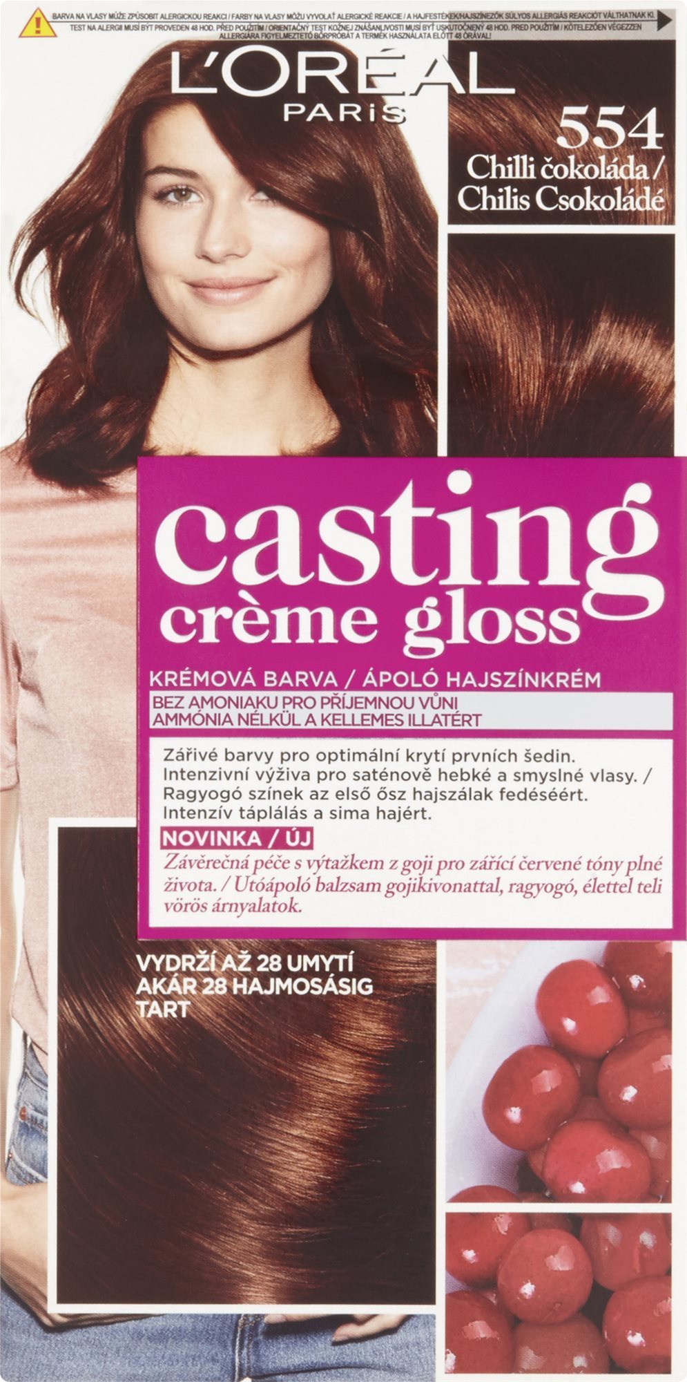 L'ORÉAL CASTING Creme Gloss 554 Čili čokoláda Farba na vlasy