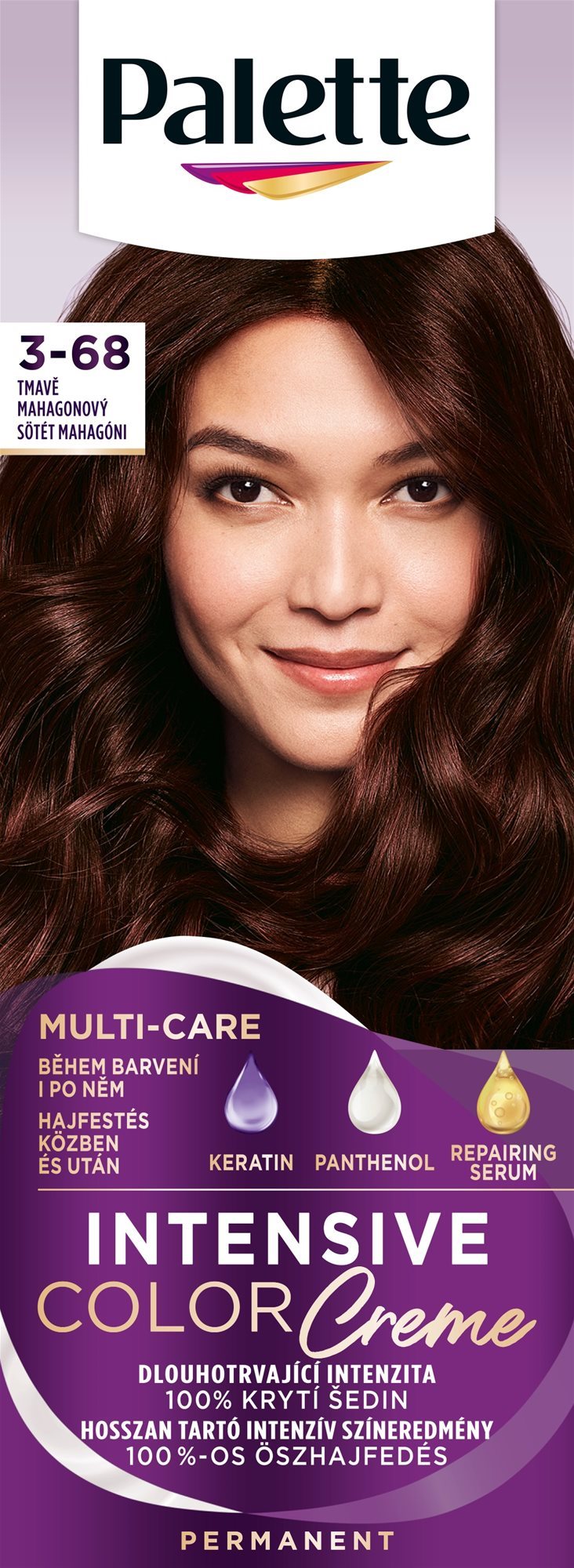 SCHWARZKOPF PALETTE Intensive Color Cream 3-68 (R2), tmavý...