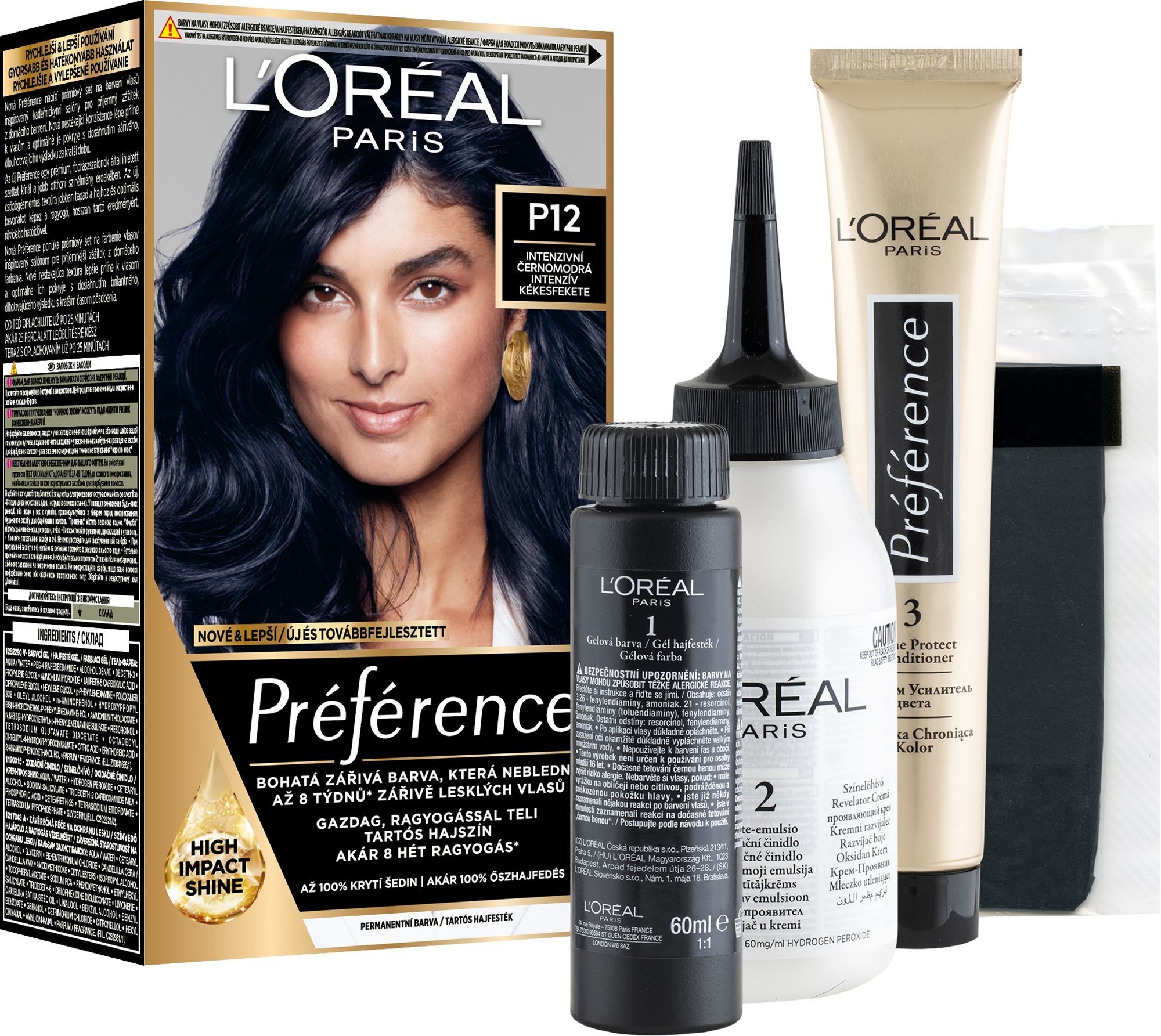 L'ORÉAL PARIS Préférence P12 Intenzívna čiernomodrá Farba na vlasy