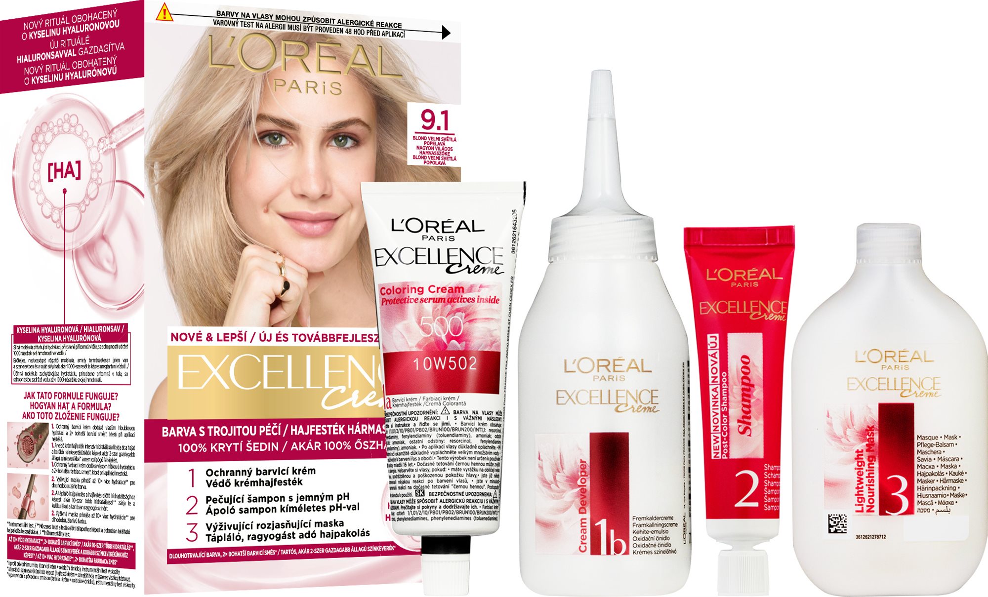 L'ORÉAL PARIS EXCELLENCE 9.1 Blond veľmi svetlá popolavá Farba na...