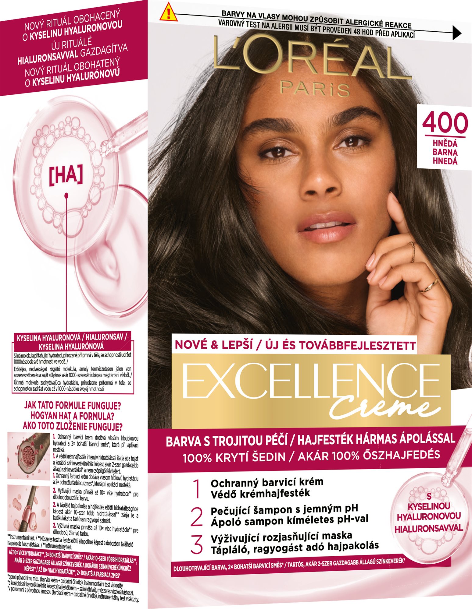 L'ORÉAL PARIS EXCELLENCE 400 Hnedá Farba na vlasy