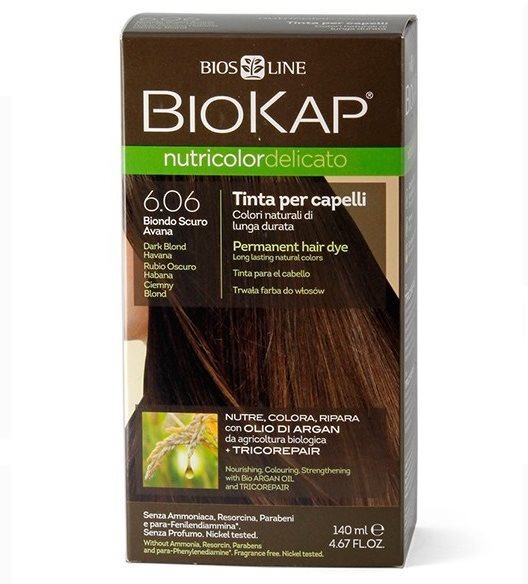 BIOKAP Nutricolor Delicato 6.06 Dark Blond Havana Gentle Dye 140 ml...