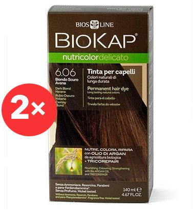 BIOKAP Nutricolor Delicato Dark Blond Havana Gentle Dye 6.06 (2×...
