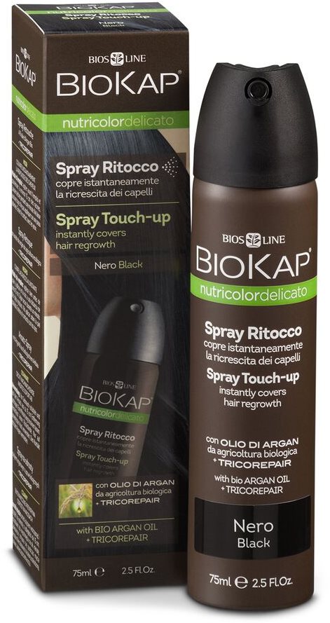 BIOKAP Nutricolor Delicato Spray Touch Up Black 75 ml Sprej na...