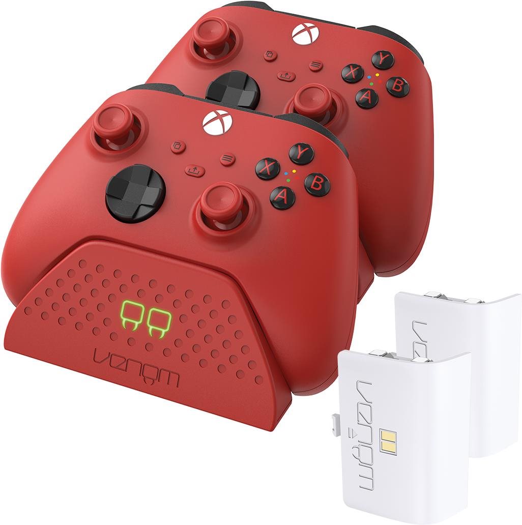VENOM VS2879 Xbox Serie S/X & One Red Twin Docking Station + 2...