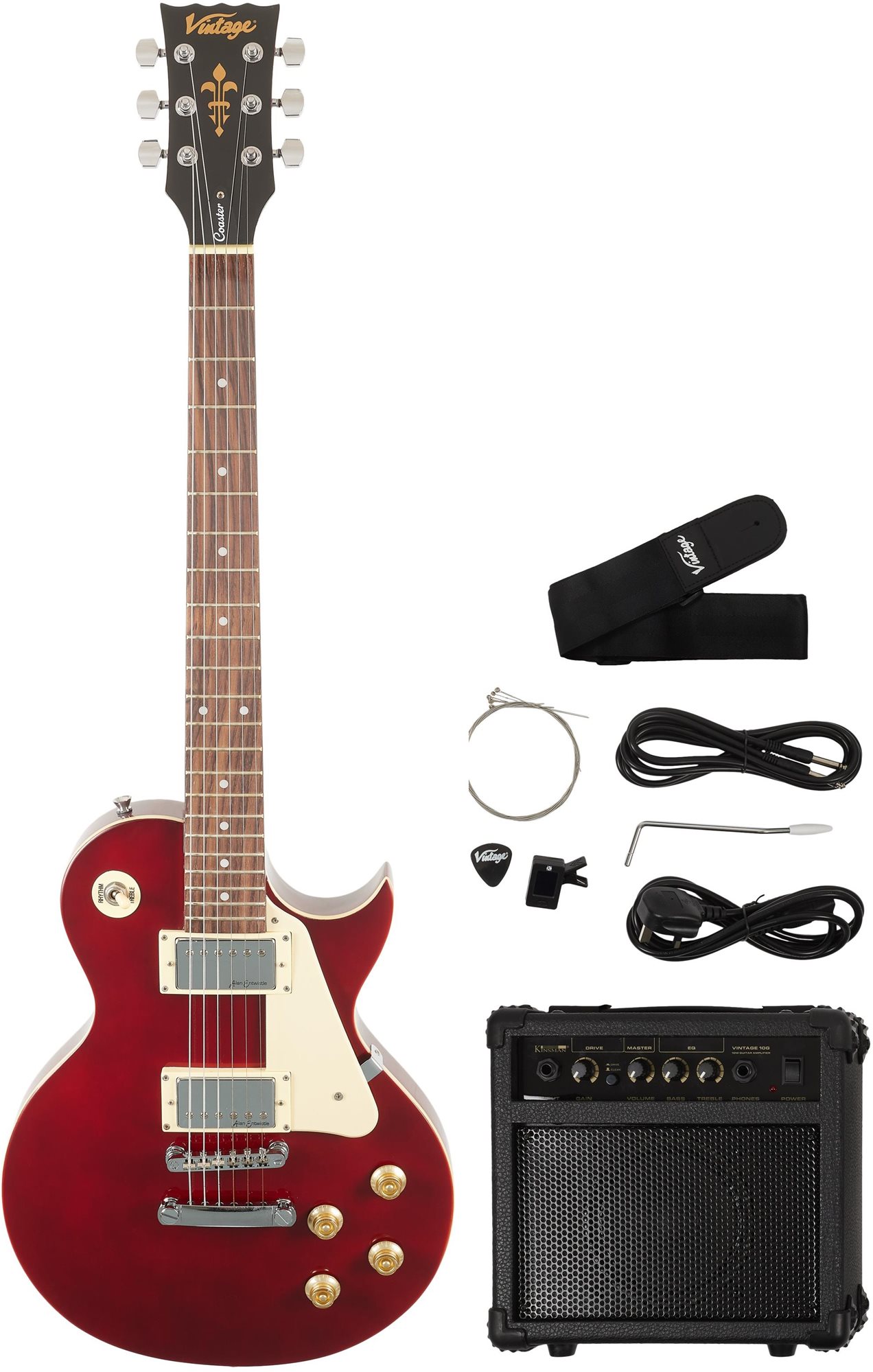 VINTAGE V10 Coaster Pack Wine Red Elektrická gitara
