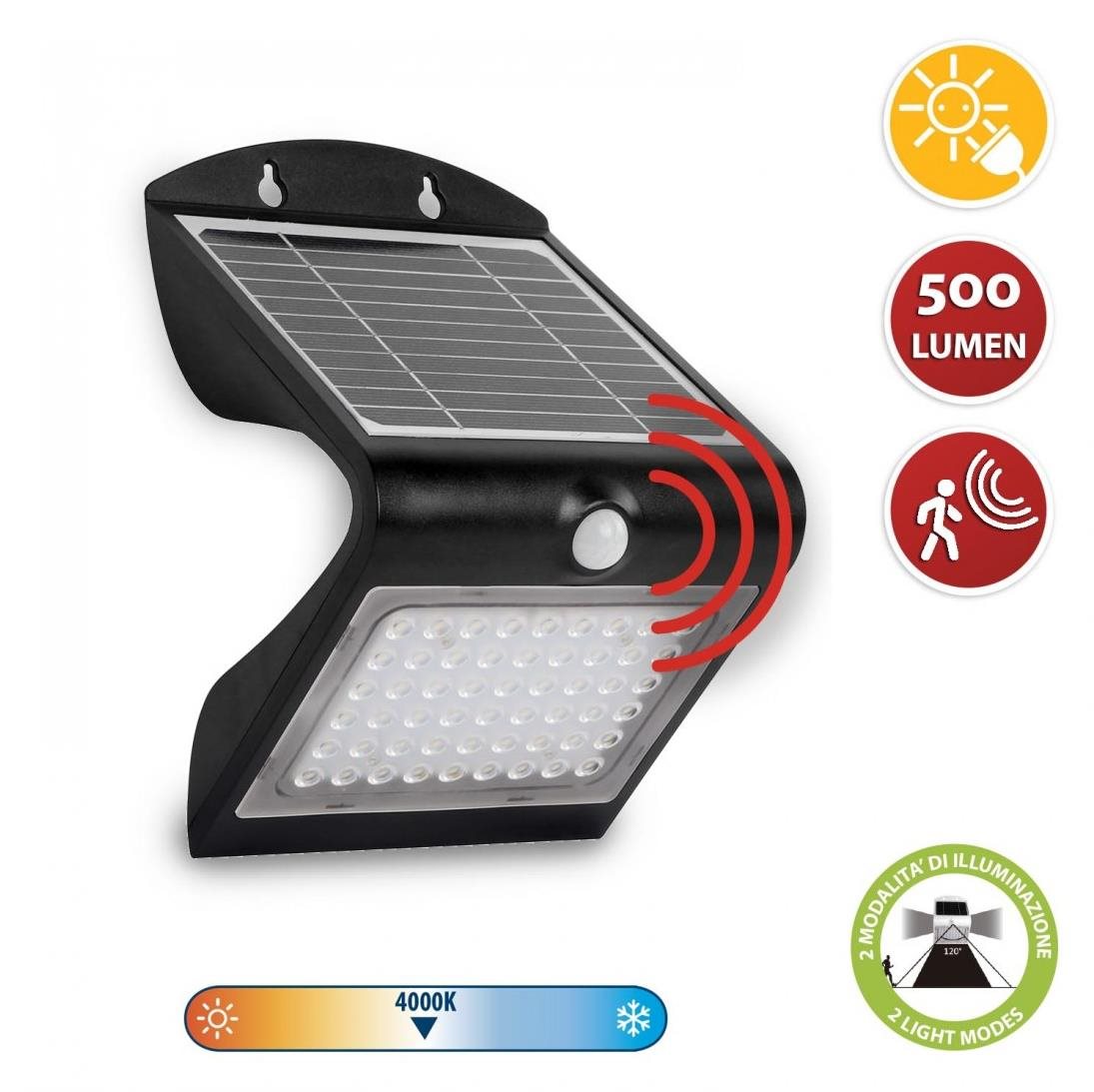 VELAMP LED solárne svetlo so senzorom pohybu SL237 LED svietidlo
