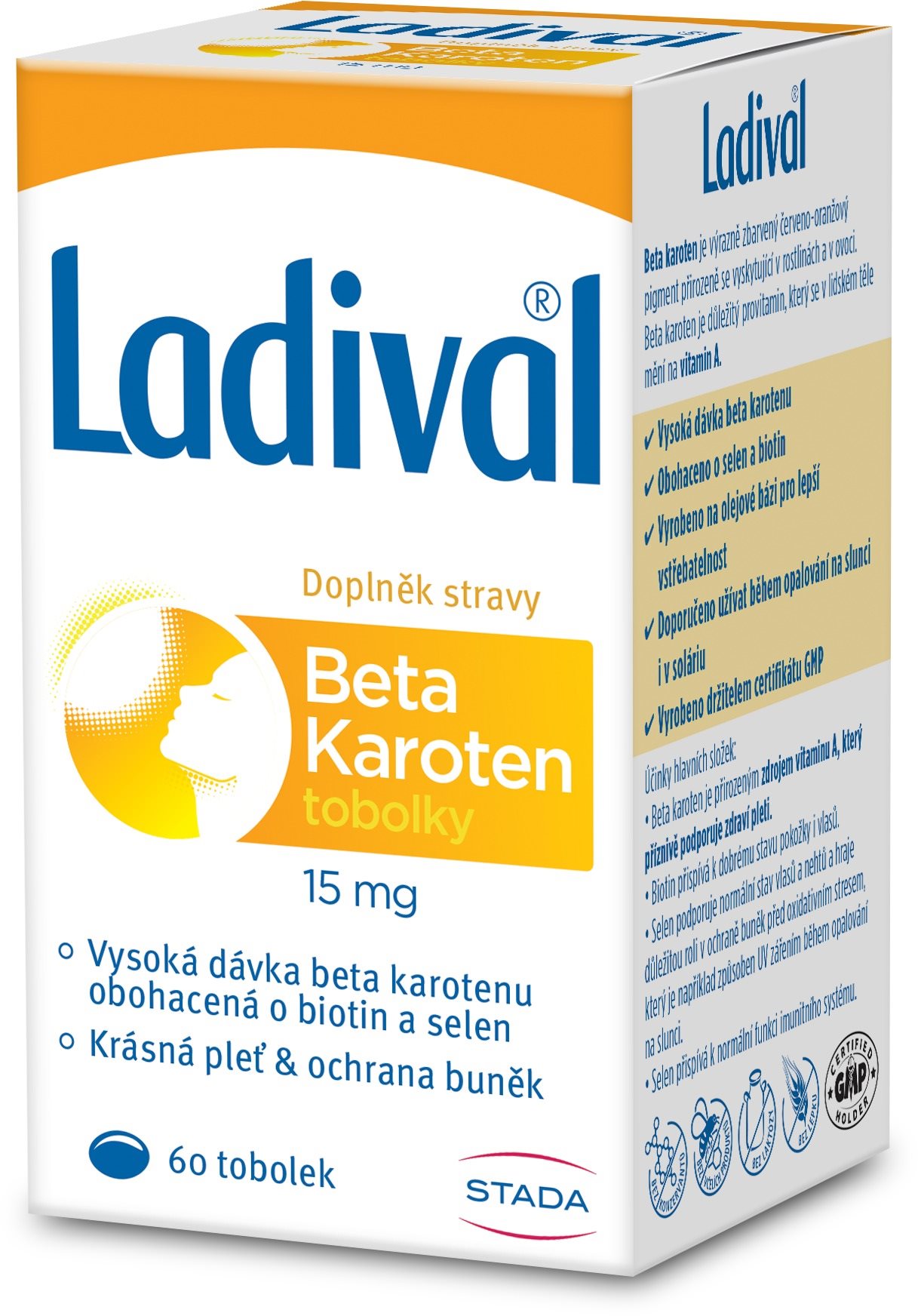 Ladival Beta karotén 15 mg, 60 toboliek Betakarotén