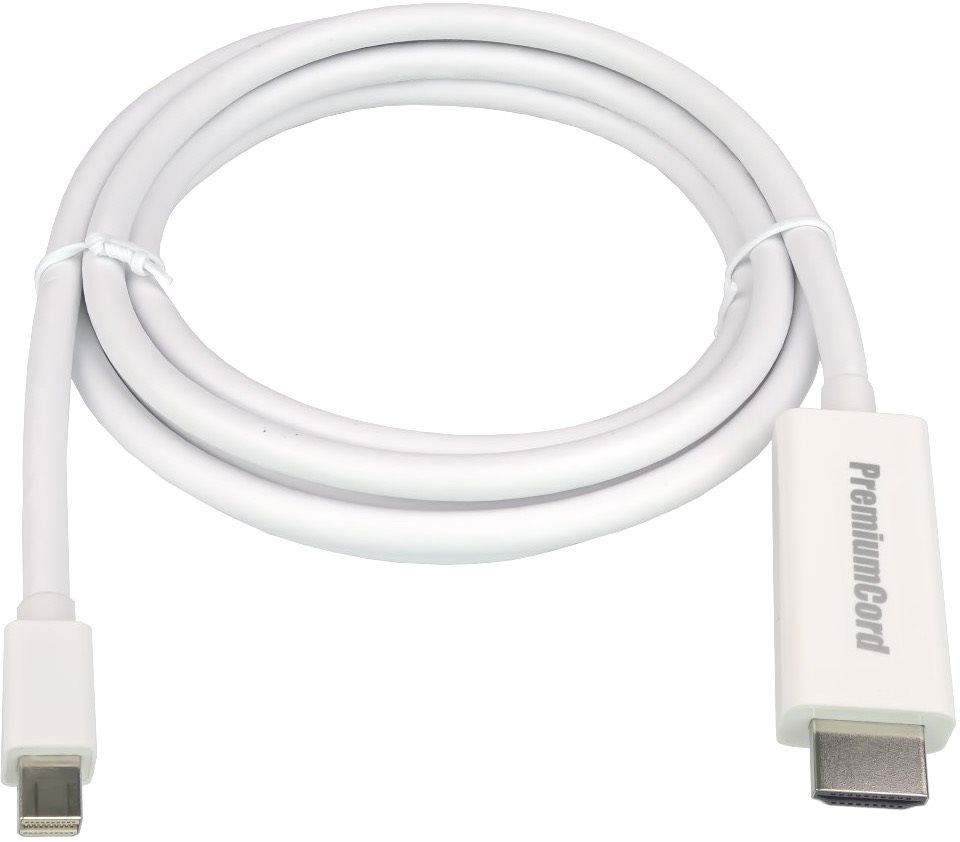 PremiumCord mini DisplayPort - HDMI 2m white Video Cable
