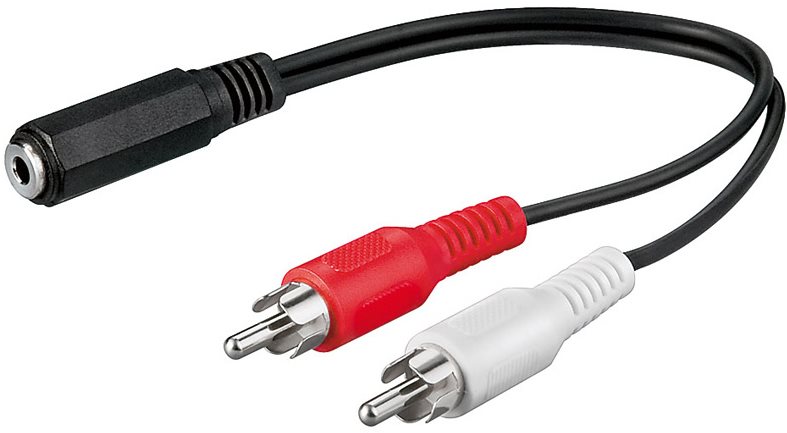 PremiumCord Stereo-Audiokabel 3,5 mm auf 2x CINCH F / M - Länge 20...