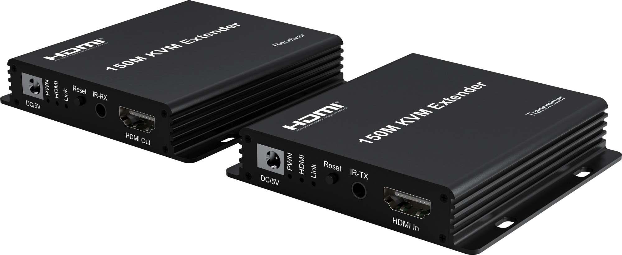 PremiumCord HDMI KVM extender na 150 m cez jeden kábel Cat5e/Cat6,...