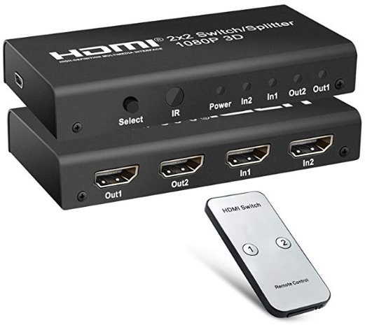 PremiumCord HDMI switch 2:2 , 3D, 1080p s diaľkovým ovládačom Switch