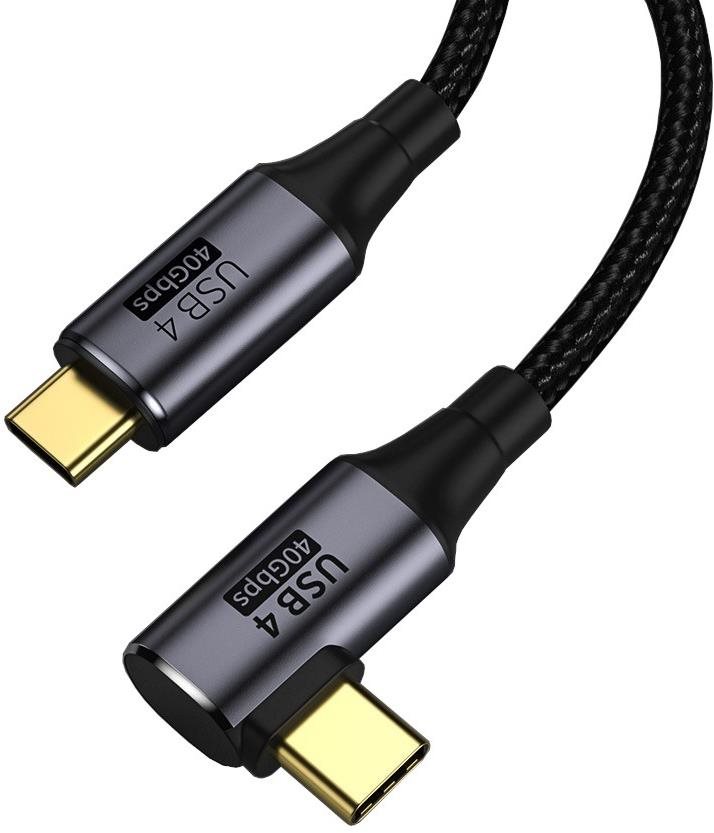 PremiumCord USB4™ Gen 3×2 40Gbps 8K@60Hz 240W Thunderbolt 3 zahnutý...