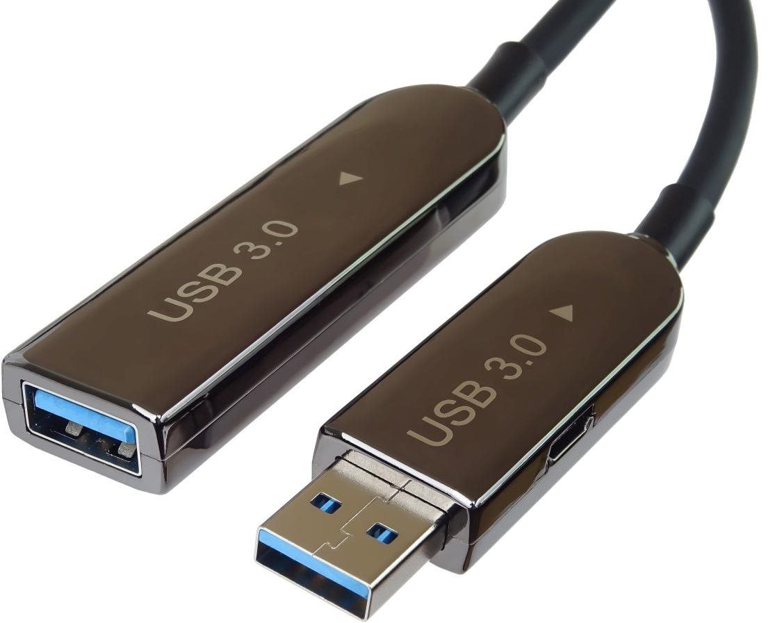 PremiumCord USB3.2 + 2.0 optikai AOC hosszabbító kábel A/Male -...