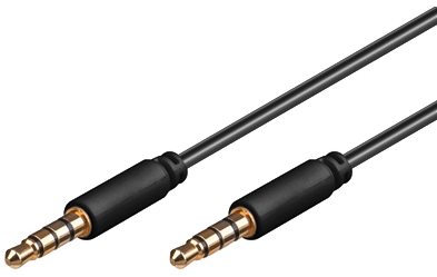 PremiumCord 4-pole jack M 3.5 -> 3.5 jack M, 0.5 m AUX Cable