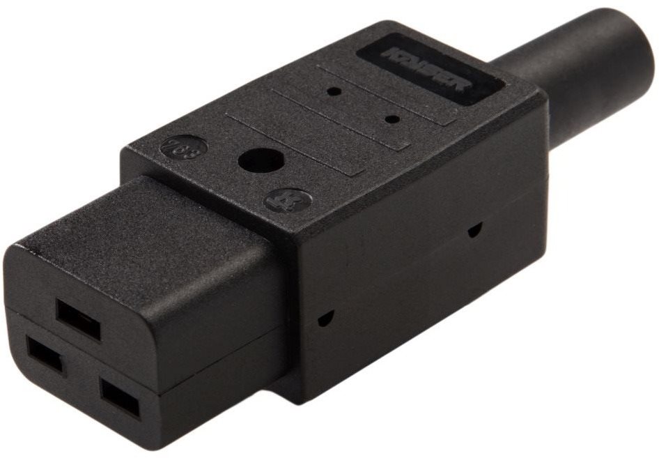 PremiumCord tápcsatlakozó 230V/F 16A C19, IEC60320 Csatlakozó