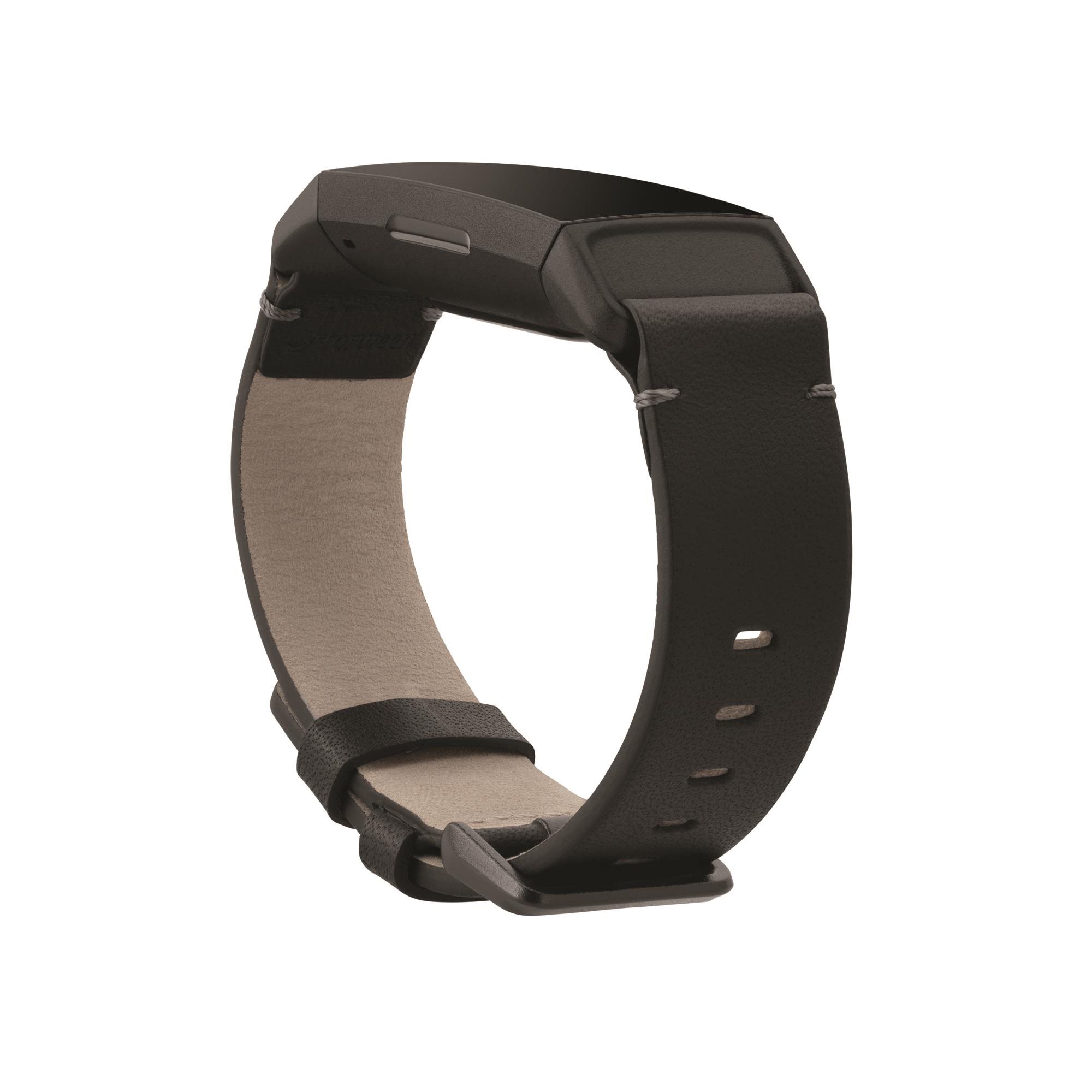 Fitbit Charge 4 Horween Leather Band, Black, Large Watch Strap