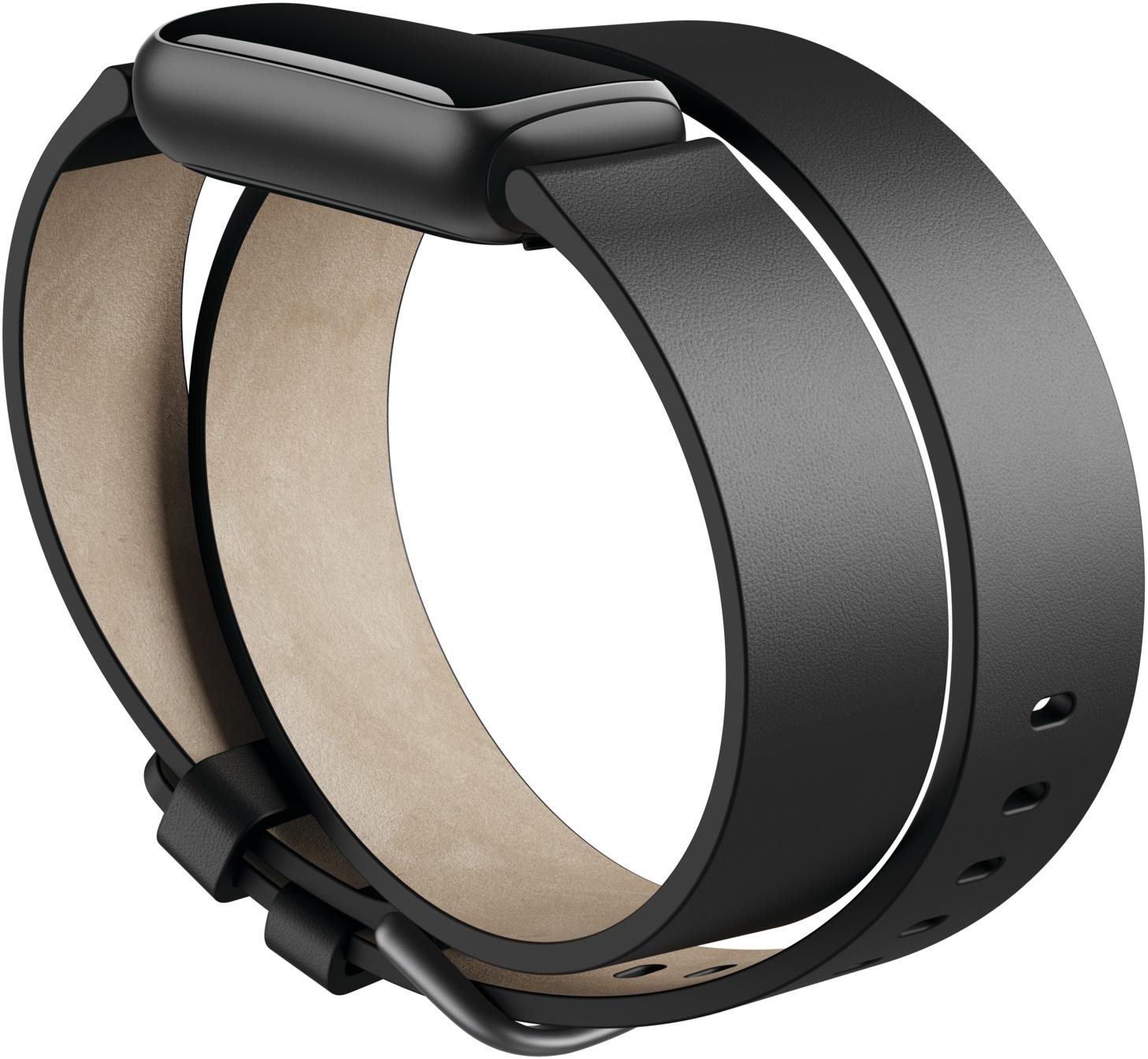 Fitbit Luxe Premium Horween Leather Double Wrap Black One Size...