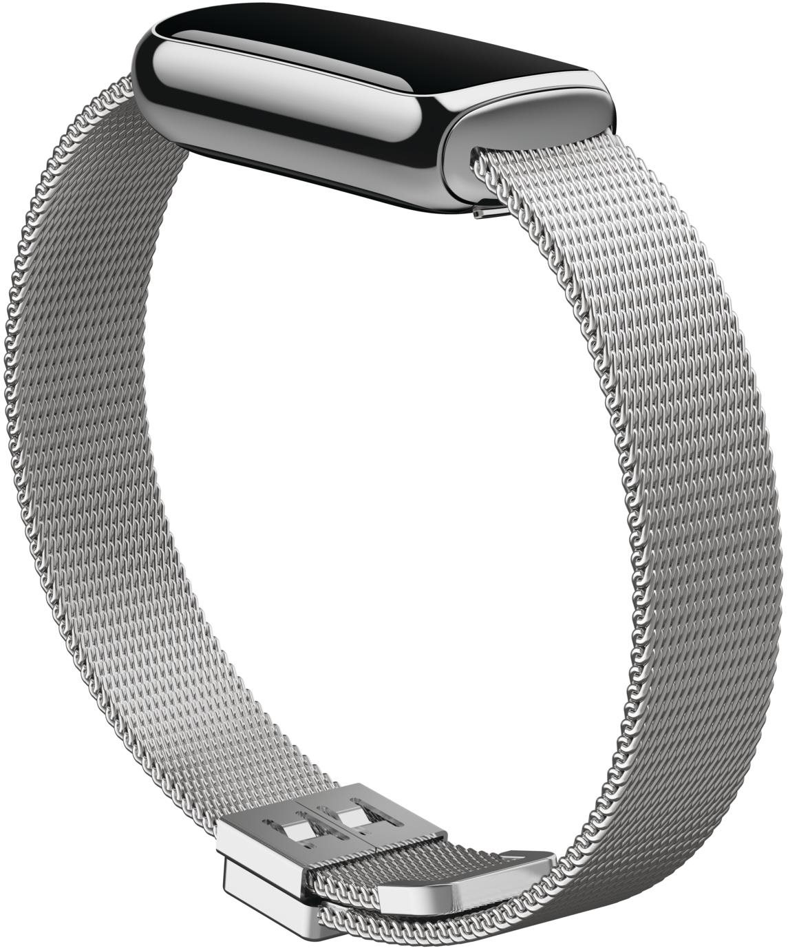 Fitbit Luxe Stainless Steel Mesh, Platinum, One Size Watch Strap
