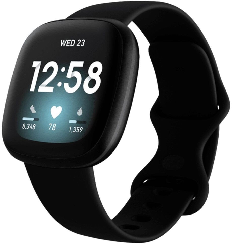 Fitbit Versa 3 - Black/Black Aluminium Smart Watch