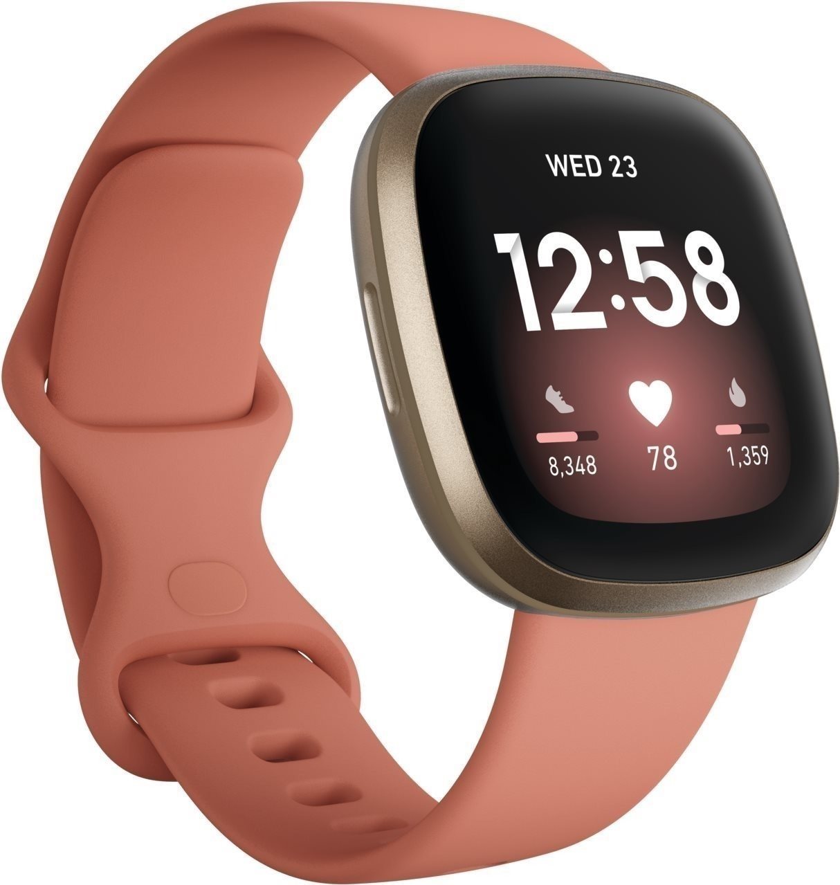 Fitbit Versa 3 - Pink Clay/Soft Gold Aluminium Smart Watch
